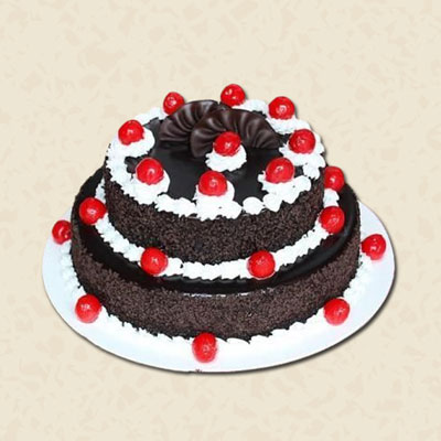 "Round shape Black Forest Cake (2 Tier) - 3 Kgs - Click here to View more details about this Product